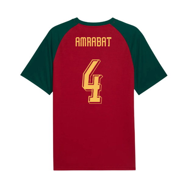 2026-2027 Morocco Warm Up Jersey (Dark Crimson) (Amrabat 4)-SoccerKits Hub | Buy Soccer Jerseys Online